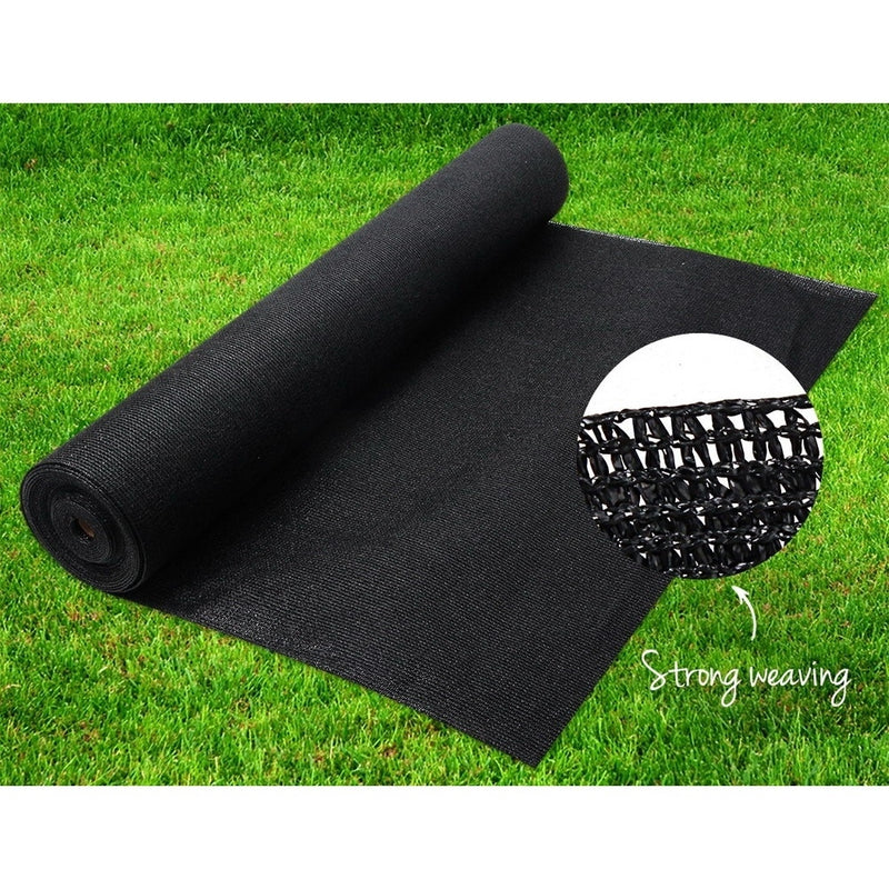 50% Sun Shade Cloth Shadecloth Sail Roll Mesh 1.83x10m 100gsm Black