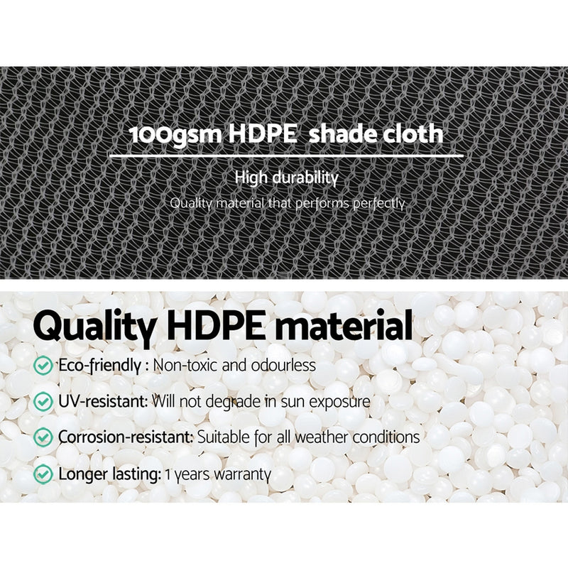 1.83x10m 50% UV Shade Cloth Shadecloth Sail Garden Mesh Roll Outdoor White