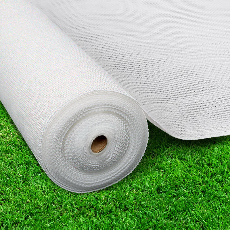 1.83x10m 50% UV Shade Cloth Shadecloth Sail Garden Mesh Roll Outdoor White