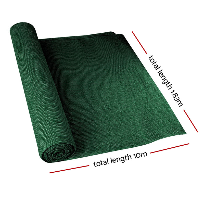 70% Sun Shade Cloth Shadecloth Sail Roll Mesh Outdoor 175gsm 1.83x10m Green