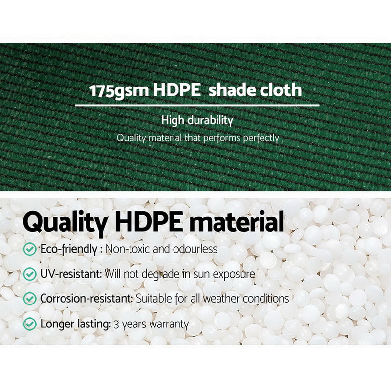 70% Sun Shade Cloth Shadecloth Sail Roll Mesh Outdoor 175gsm 1.83x10m Green