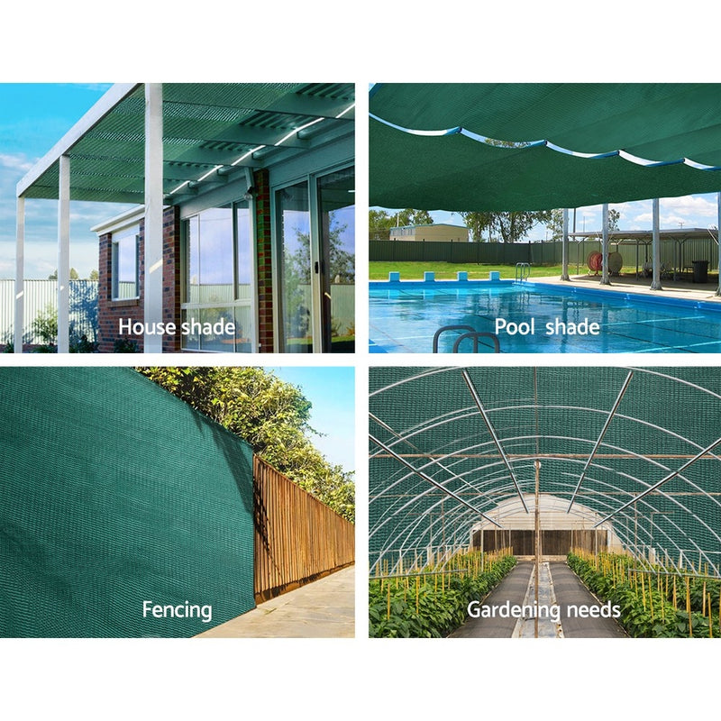 1.83x10m 30% UV Shade Cloth Shadecloth Sail Garden Mesh Roll Outdoor Green