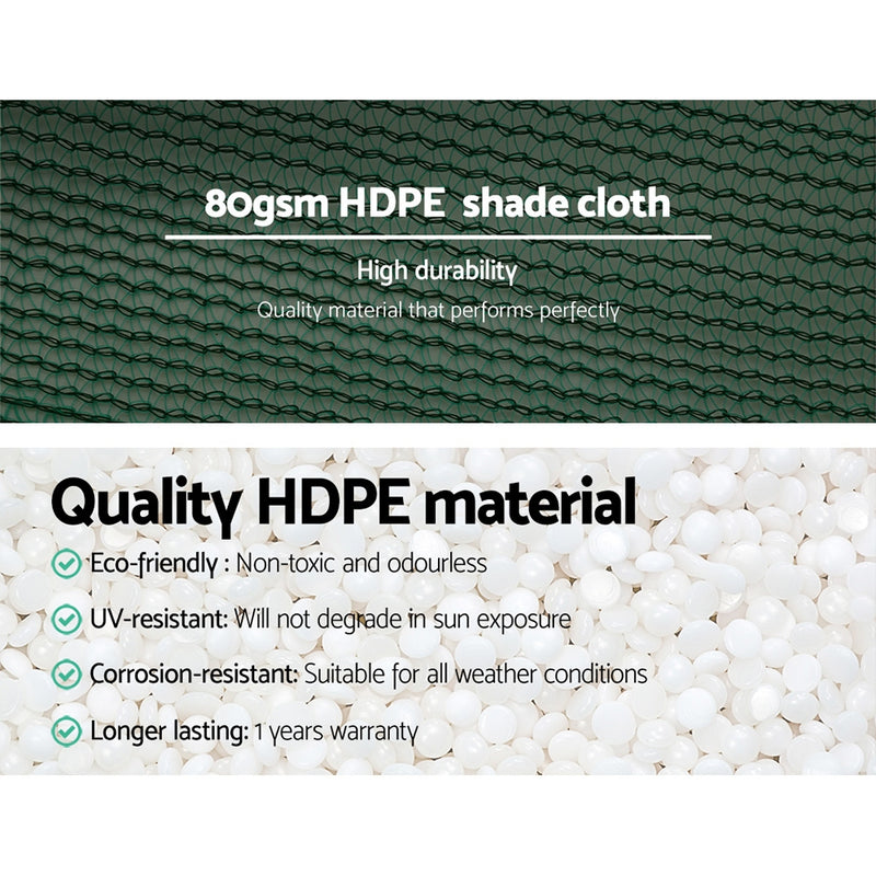 1.83x10m 30% UV Shade Cloth Shadecloth Sail Garden Mesh Roll Outdoor Green
