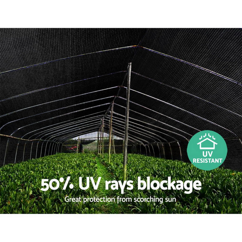 50% Sun Shade Cloth Shadecloth Sail Roll Mesh 1.83x20m 100gsm Black