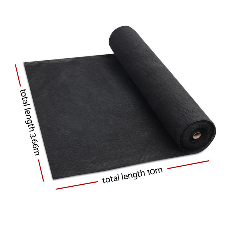 3.66x10m 50% UV Shade Cloth Shadecloth Sail Garden Mesh Roll Outdoor Black