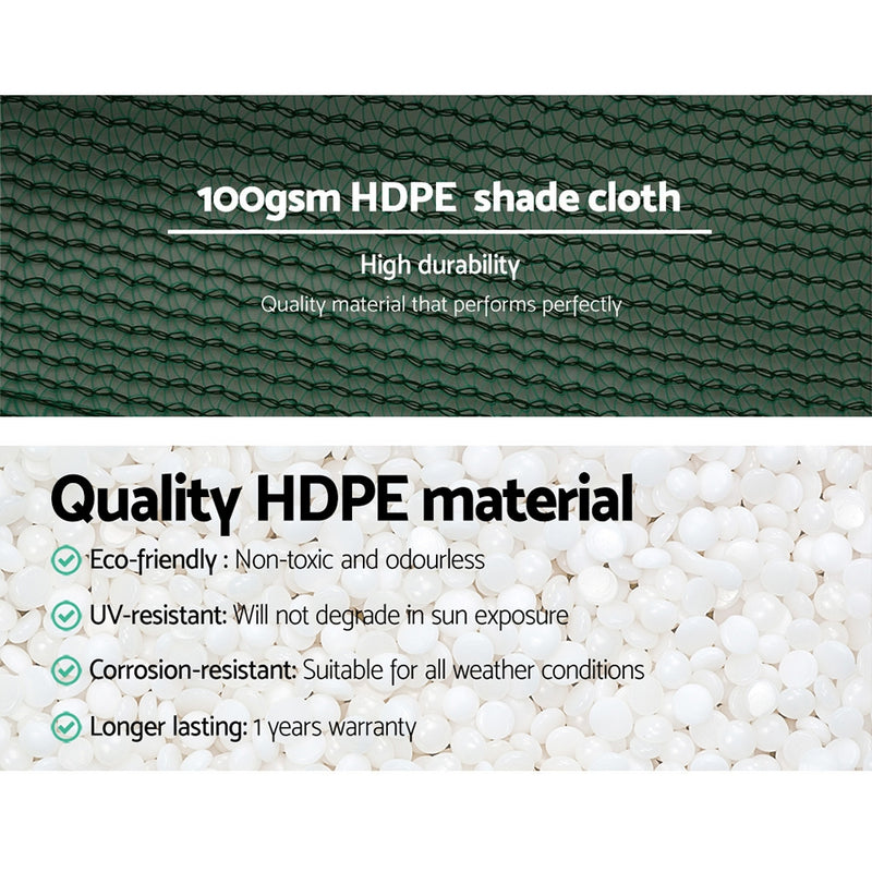 3.66x10m 50% UV Shade Cloth Shadecloth Sail Garden Mesh Roll Outdoor Green