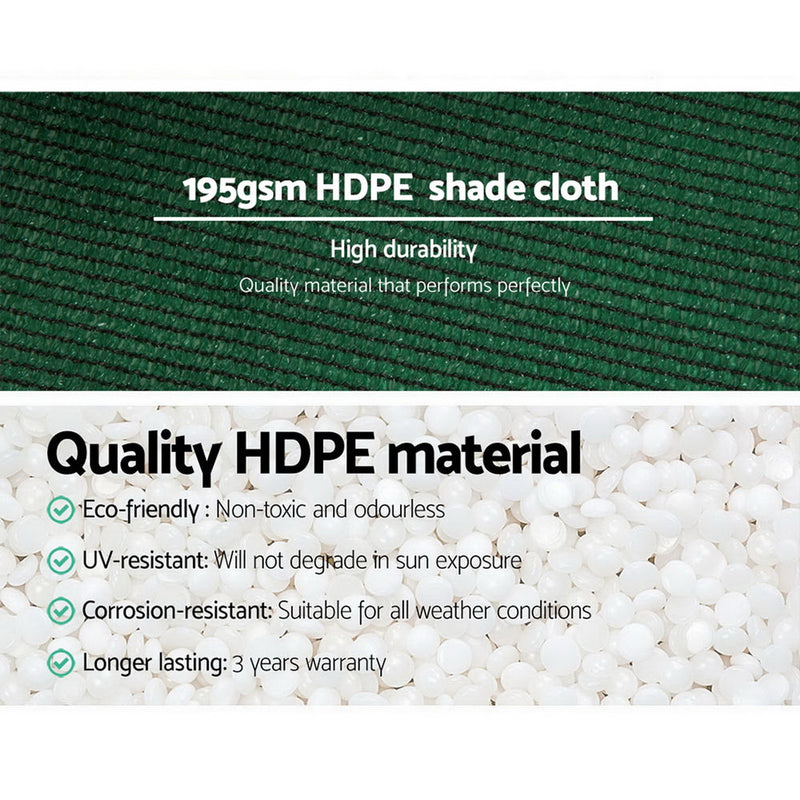 90% Sun Shade Cloth Shadecloth Sail Roll Mesh 3.66x10m 195gsm Green