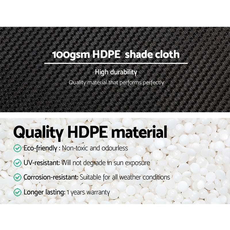 3.66x20m 50% UV Shade Cloth Shadecloth Sail Garden Mesh Roll Outdoor Black