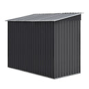 2.38 x 1.31m Steel Base Garden Shed - Grey