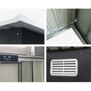 1.25 x 1.95m Steel Garden Shed - Grey