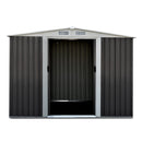2.05 x 2.57m Steel Garden Shed with Roof - Grey