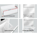 5 Drawer Mirrored Wooden Shoe Cabinet - White