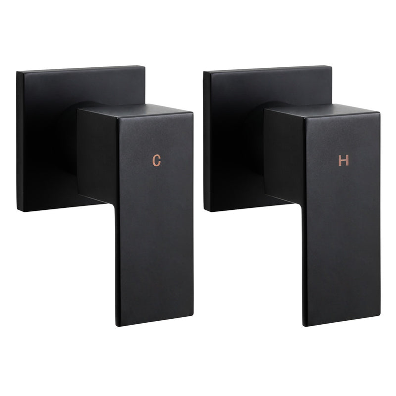 Bathroom Taps Faucet Rain Shower Head Set Hot And Cold Diverter DIY Black