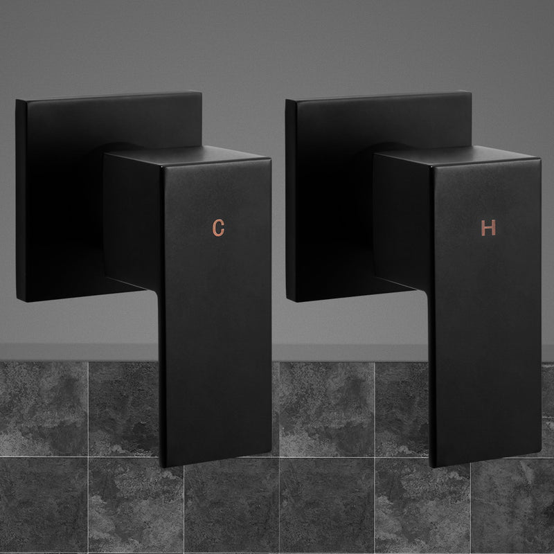 Bathroom Taps Faucet Rain Shower Head Set Hot And Cold Diverter DIY Black