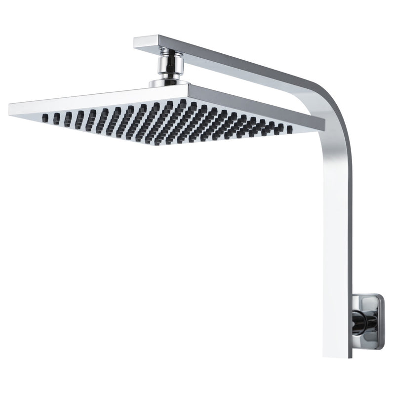 8'' Rain Shower Head Set Square High Pressure Wall Arm DIY Chrome