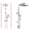 8'' Rain Shower Head Set Square Handheld High Pressure Wall Chrome