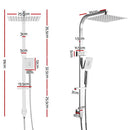10'' Rain Shower Head Set Round Handheld High Pressure Wall Chrome