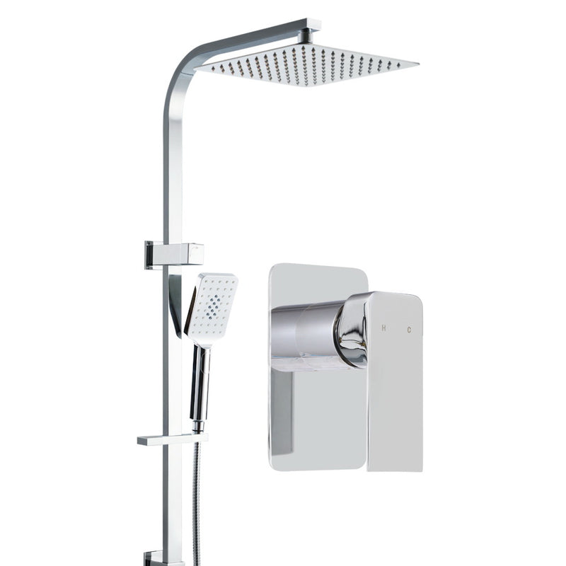 10'' Rain Shower Head Mixer Round Handheld High Pressure Wall Chrome