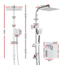 10'' Rain Shower Head Mixer Round Handheld High Pressure Wall Chrome