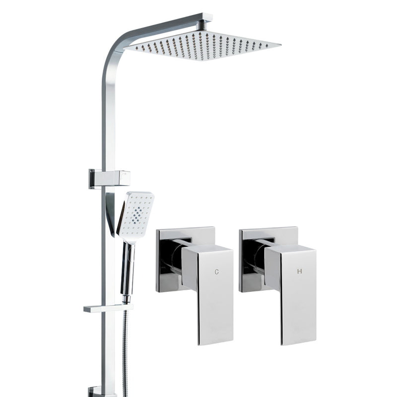 10'' Rain Shower Head Taps Round Handheld High Pressure Wall Chrome