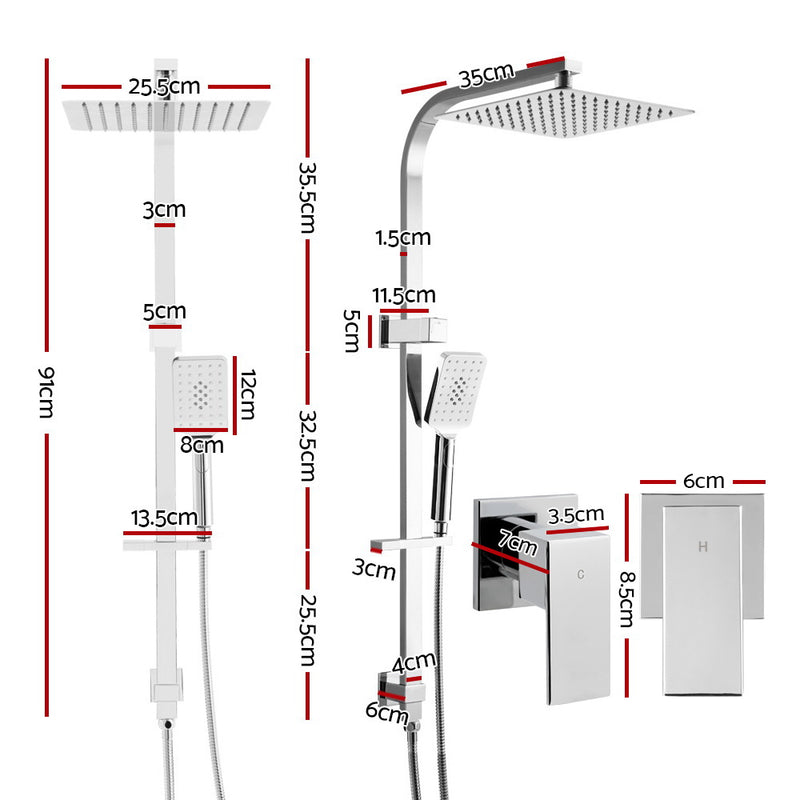 10'' Rain Shower Head Taps Round Handheld High Pressure Wall Chrome