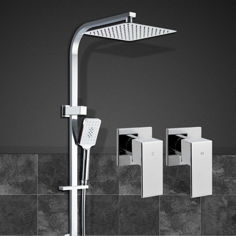 10'' Rain Shower Head Taps Round Handheld High Pressure Wall Chrome