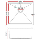 Stainless Steel Kitchen Sink 510X450MM Under/Topmount Sinks Laundry Bowl Silver