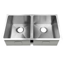 Stainless Steel Kitchen Sink 770X450MM Under/Topmount Laundry Double Bowl Silver