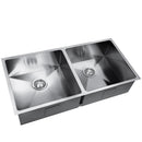 Stainless Steel Kitchen Sink 865X440MM Under/Topmount Laundry Double Bowl Silver