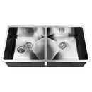 Stainless Steel Kitchen Sink 865X440MM Under/Topmount Laundry Double Bowl Silver