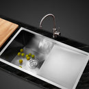Stainless Steel Kitchen Sink 870X450MM Under/Topmount Sinks Laundry Bowl Silver
