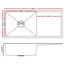 Stainless Steel Kitchen Sink 960X450MM Under/Topmount Sinks Laundry Bowl Silver