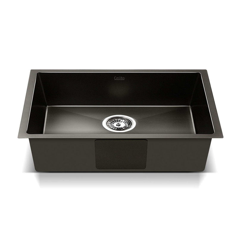 Stainless Steel Kitchen Sink 450X300MM Under/Topmount Sinks Laundry Bowl Black