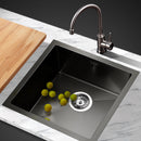 Stainless Steel Kitchen Sink 440X440MM Under/Topmount Sinks Laundry Bowl Black