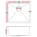 Stainless Steel Kitchen Sink 510X450MM Under/Topmount Sinks Laundry Bowl Black