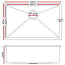 700x450mm Nano Stainless Steel Kitchen Sink