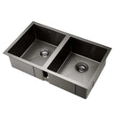 Stainless Steel Kitchen Sink 770X450MM Under/Topmount Laundry Double Bowl Black