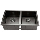 Stainless Steel Kitchen Sink 770X450MM Under/Topmount Laundry Double Bowl Black