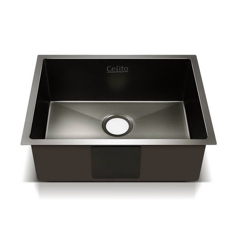Stainless Steel Kitchen Sink 600X450MM Under/Topmount Sinks Laundry Bowl Black
