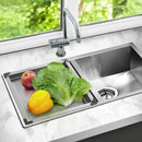 Stainless Steel Sink 425X425MM Colander Kitchen Draining Tray Strainer Silver