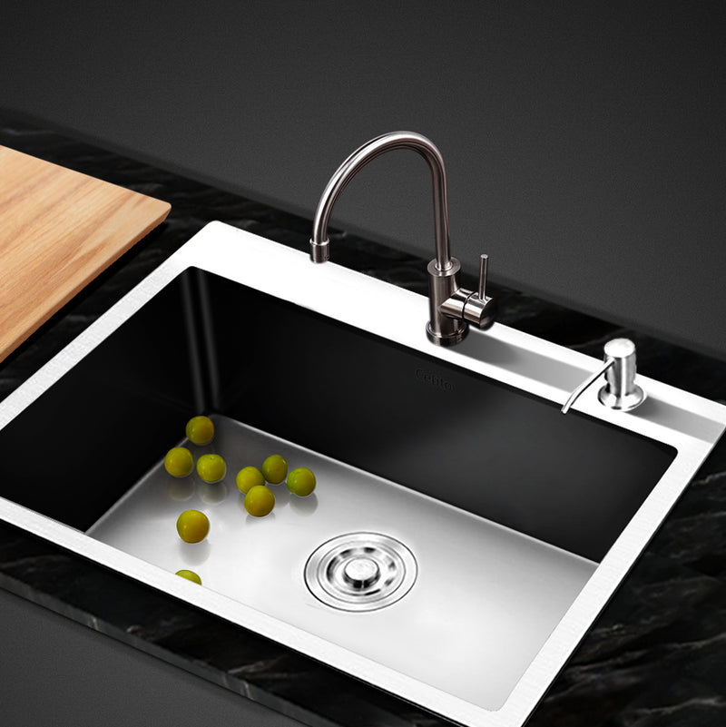 Stainless Steel Kitchen Sink 600X450MM Under/Topmount Sinks Laundry Bowl Silver