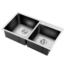 Stainless Steel Kitchen Sink 800X450MM Under/Topmount Laundry Double Bowl Silver