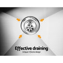 Stainless Steel Kitchen Sink 800X450MM Under/Topmount Laundry Double Bowl Silver