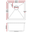 Stainless Steel Kitchen Sink 440X450MM Nano Under/Topmount Sinks Laundry Silver