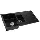 Stone Kitchen Sink 1000X500MM Granite Under/Topmount Basin Double Bowl Black