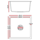 Stone Kitchen Sink 450X450MM Granite Under/Topmount Basin Bowl Laundry Black