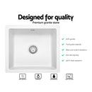 Stone Kitchen Sink 460X410MM Granite Under/Topmount Basin Bowl Laundry White