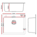 Stone Kitchen Sink 570x500MM Granite Under or Topmount Basin Bowl Laundry Black