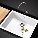 Stone Kitchen Sink 610X470MM Granite Under/Topmount Basin Bowl Laundry White
