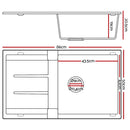 Stone Kitchen Sink 855X500MM Granite Under/Topmount Basin Bowl Laundry White